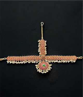 The Amolika Silver Kemp Nethi Chutti/Matha patti & Necklace