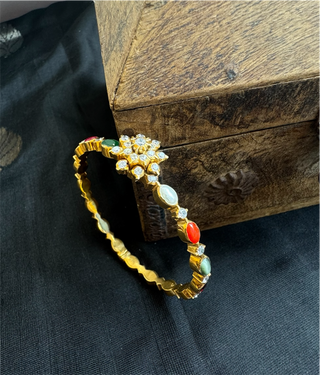 The Shobhana Silver Solitaire Bracelet -Single(Size 2.6)