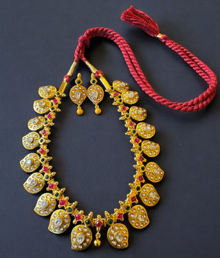 The Dyuti Silver Paisley Necklace & Earrings