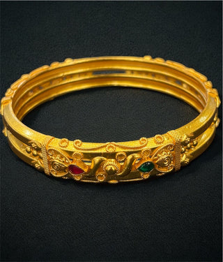 The Idhira Silver Coorgi Bangle-Single (Two Layer /Size/2.2/2.4/2.6/2.8)