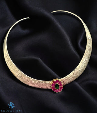 The Aachal Silver Antique Hasli Necklace