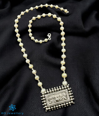 The Ugra Kirtimukha Silver Heritage Nakkasi Necklace