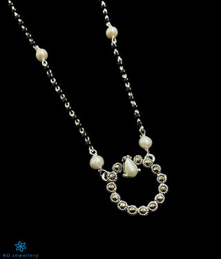 The Iksha Silver Mangalsutra Necklace