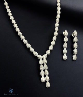 The Diana Sparkle Silver Necklace & Earrings