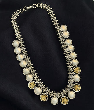 The Rujuta Silver Gandaberunda Coin Necklace