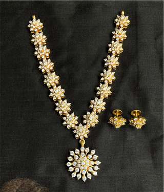 The Nishmita Silver Closed-setting Diamond Look Necklace