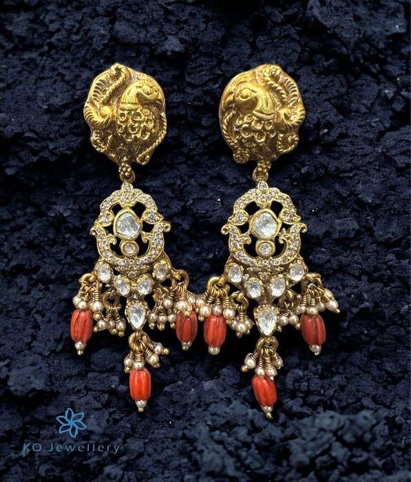 The Janaki Silver Peacock Kundan Earrings
