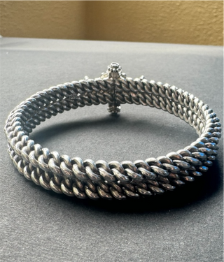 The Aruna Silver 2 tier Golusu Kada-Single (Oxidised/Size /2.2/2.4/2.6/2.8)