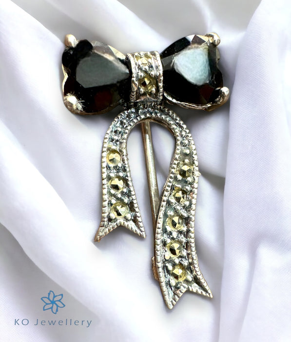 The Bow Marcasite Silver Brooch