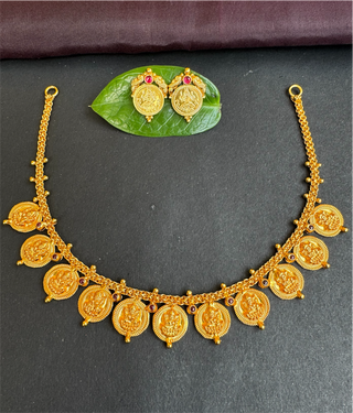 The Ishvani Silver Lakshmi Kasumala Necklace & Earrings