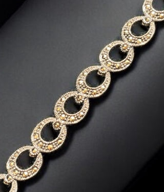 The Elegante Oval Silver Marcasite Bracelet