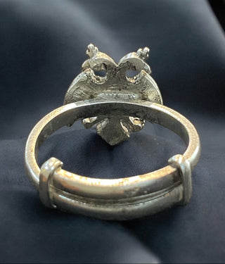 The Dvirupa Silver Gandaberunda Adjustable Finger Ring