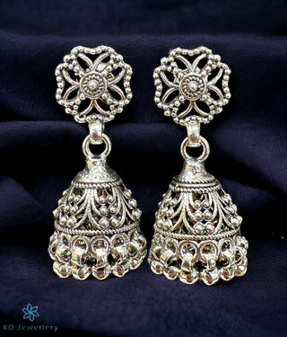 The Vagdevi Silver Antique Jhumkas