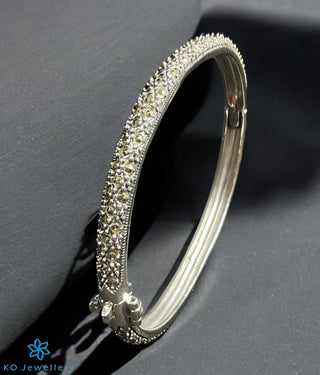 The Regal Silver Marcasite Openable Bracelet (Free Size)