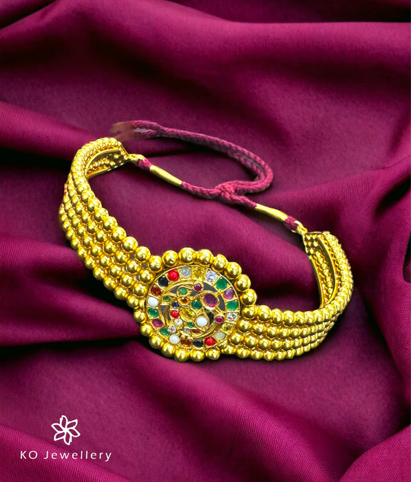 The Bhamini Silver Navratna Choker Necklace