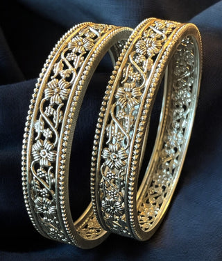 The Pushpita Silver Filigree Bangle- Single (Size /2.2/2.4/2.6/2.8)