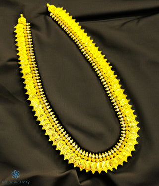 The Classic Laxmi Kasu-malai Long Necklace (White)