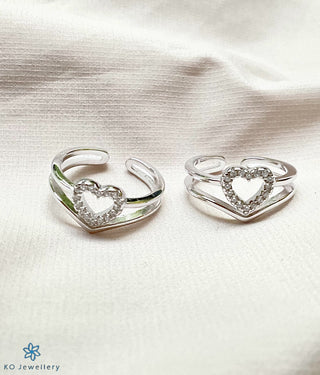 The Heart Silver Toe-Rings