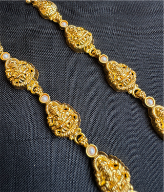 The Rithika Silver Lakshmi Ear chain (Pearl)