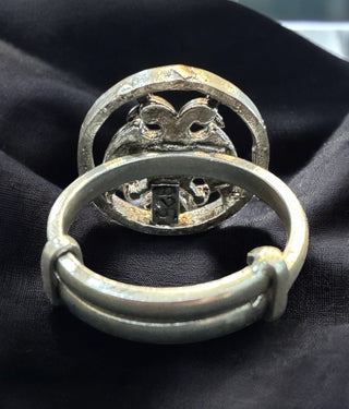 The Virat Silver Gandaberunda Adjustable Finger Ring