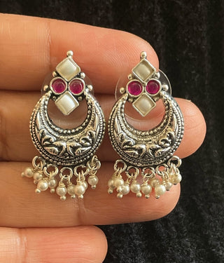 The Kiara Silver Chandbali Earrings