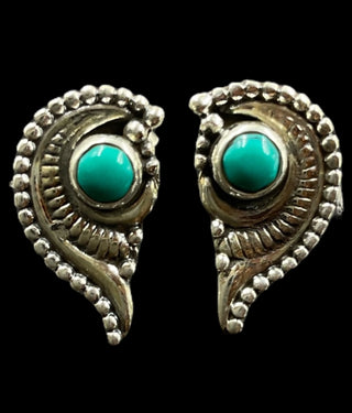 The Utkalika Silver Gemstone Earstuds (Turquoise)
