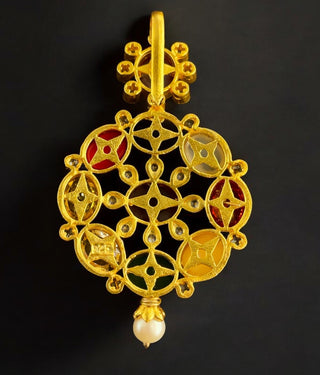 The Payal Silver Navratna Pendant