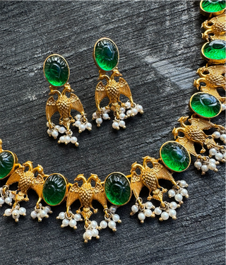 The Dvi-Paksha Silver Gandaberunda Necklace & Earrings