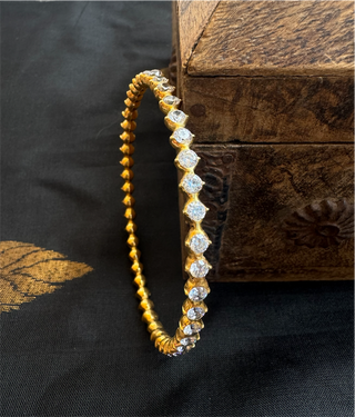 The Tapasya Silver Solitaire Bangle (Size 2.8)