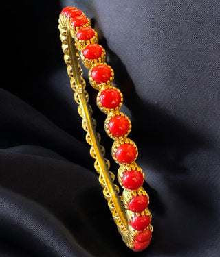 The Tanmaya Silver Coral Bangle-Single (Size /2.2/2.4/2.6/2.8)