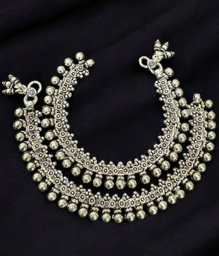 The Anam Plain Silver Bridal Anklets
