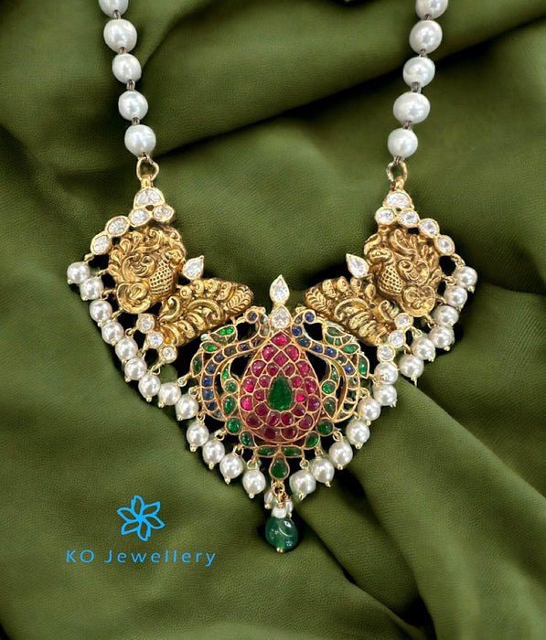 The Arunima Silver Peacock Necklace