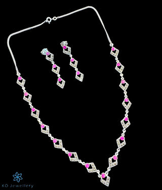 The Adeline Silver Marcasite Necklace Set