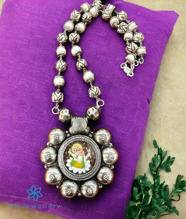 The Ganapati Silver Handpainted Necklace