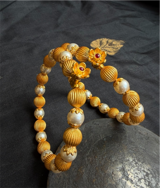 The Tarangini Silver Pearl Bracelet-Single (Size /2.2/2.4/2.6/2.8)