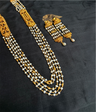 The Muktadhara Silver Heirloom Layered Pearl Necklace