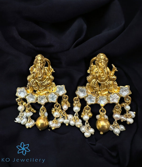 The Ganesha Silver Earrings
