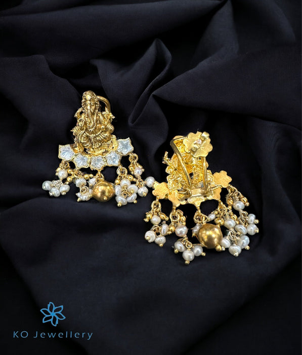 The Ganesha Silver Earrings