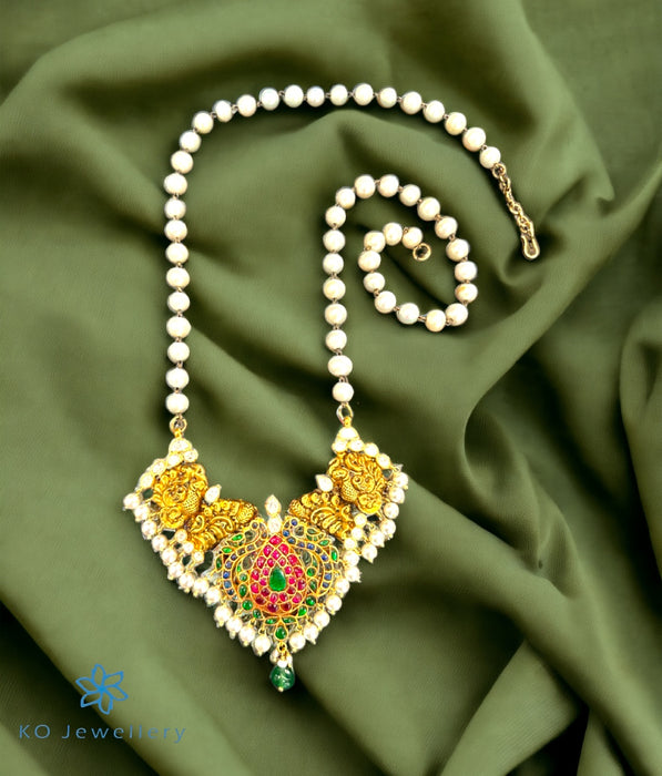 The Arunima Silver Peacock Necklace