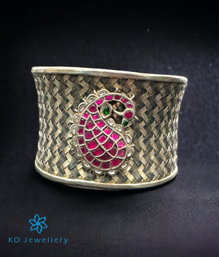 The Woven Silver Paisley Antique Open Cuff