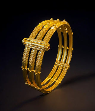 The Sharanya Ornate Silver Bracelet-Single (Size /2.2/2.4/2.6/2.8)