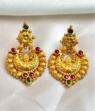 The Hridika Silver Chandbali Earrings