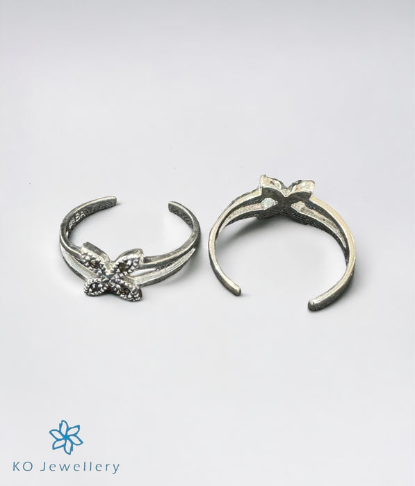 The Butterfly Silver Marcasite Toe-Rings