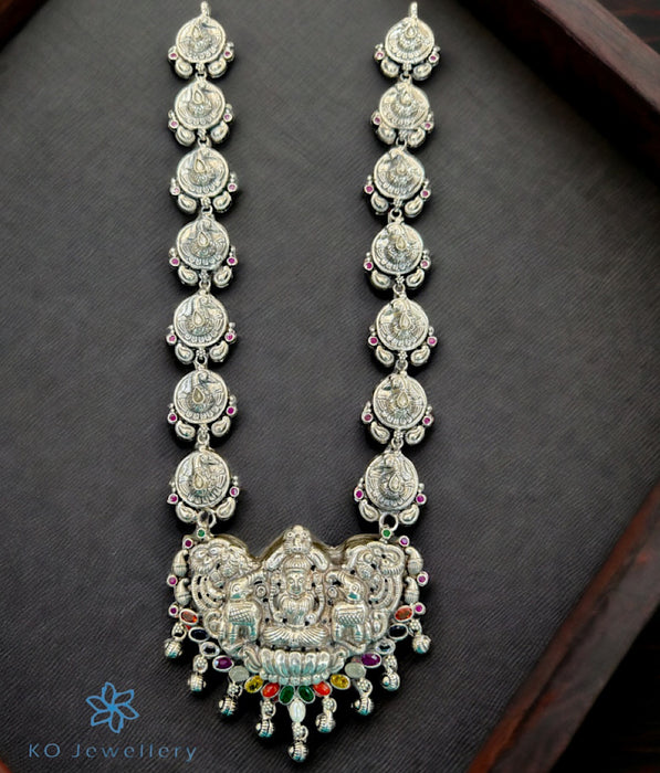 The Lakshmi Navilu Silver Navratna Necklace