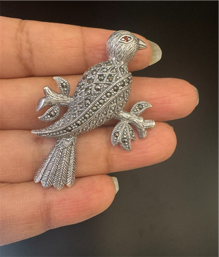 The Dove Marcasite Silver Brooch & Pendant