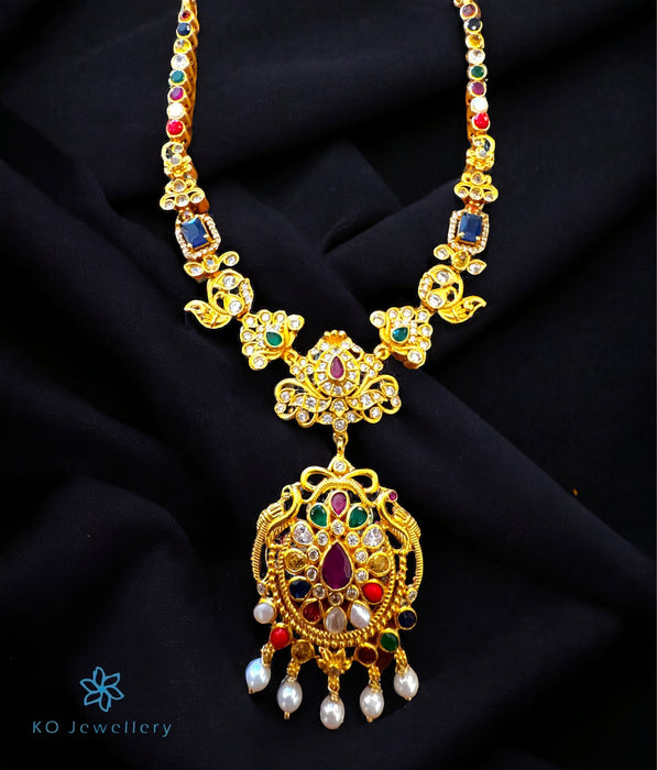 The Kaashya Silver Navratna Necklace