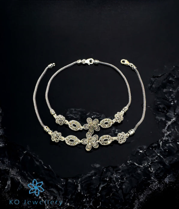 The Aalia Silver Marcasite Anklets