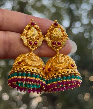 The Hita Silver Lakshmi Kemp Jhumka