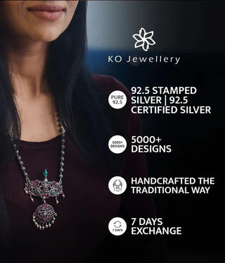 The Kanishtha Silver Kempu Bracelet (Oxidised/Size/2.2/2.4/2.6/2.8)