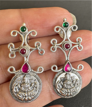 The Veda Silver Kasu Necklace (Oxidised)